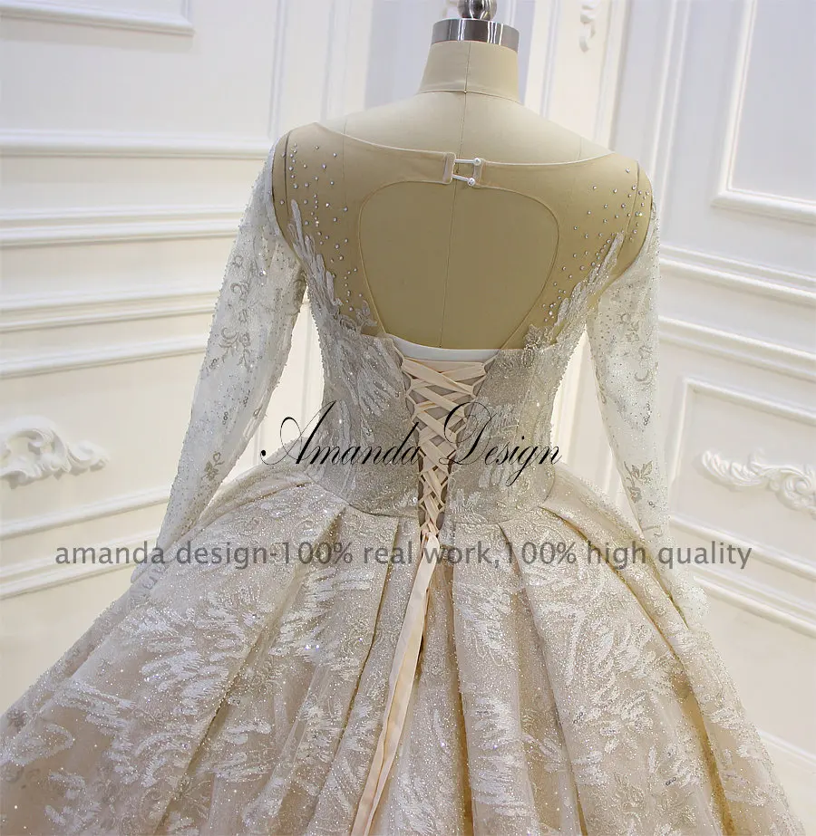 Роскошное Кружевное Свадебное Платье Amanda Design robe de princesse с длинными рукавами и