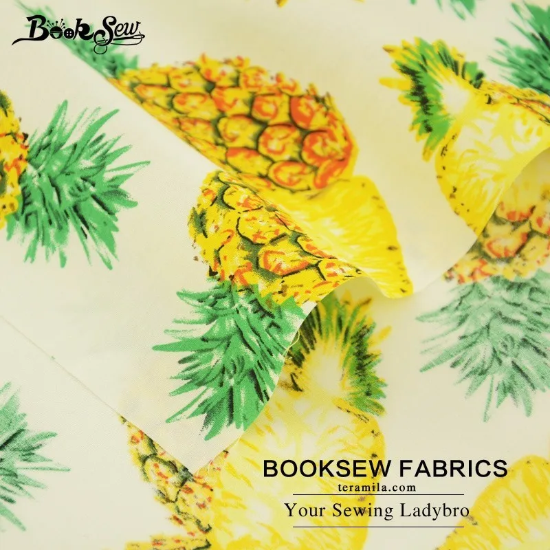 Booksew 100% хлопчатобумажная Поплиновая ткань с изображением ананасов для шитья