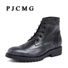 PJCMGНовое поступление; удобные высококачественные туфли ручной работы на плоской подошве со шнуровкой и острым носком; оксфорды из натуральной кожи; мужские ботильоны