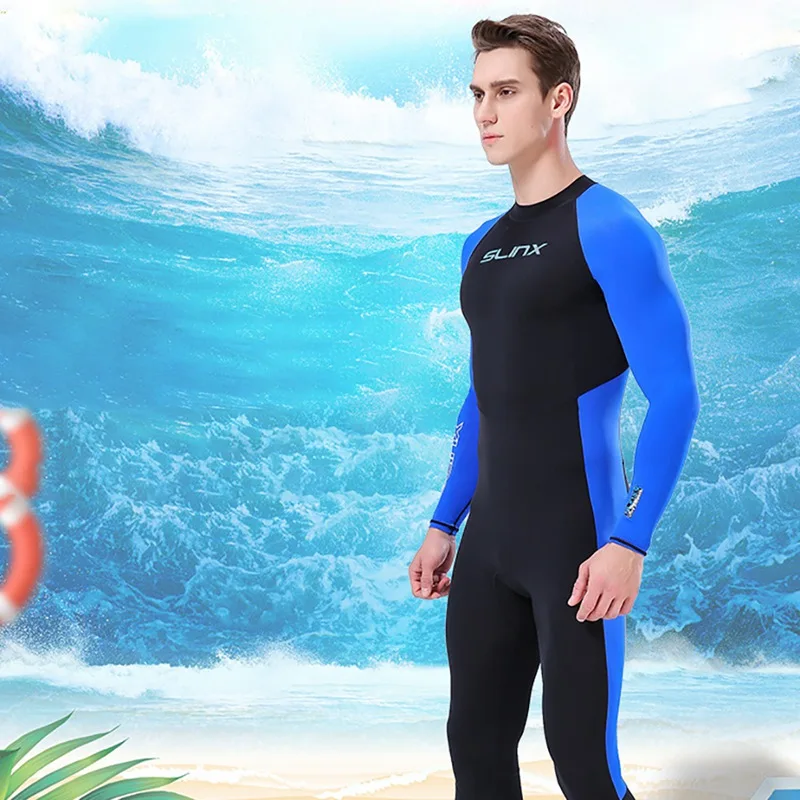 Men's Thin Sweat-absorbent And Quick-drying Swimsuit One-piece Waterproof Sunscreen Surf Diving Suit Swimsuit