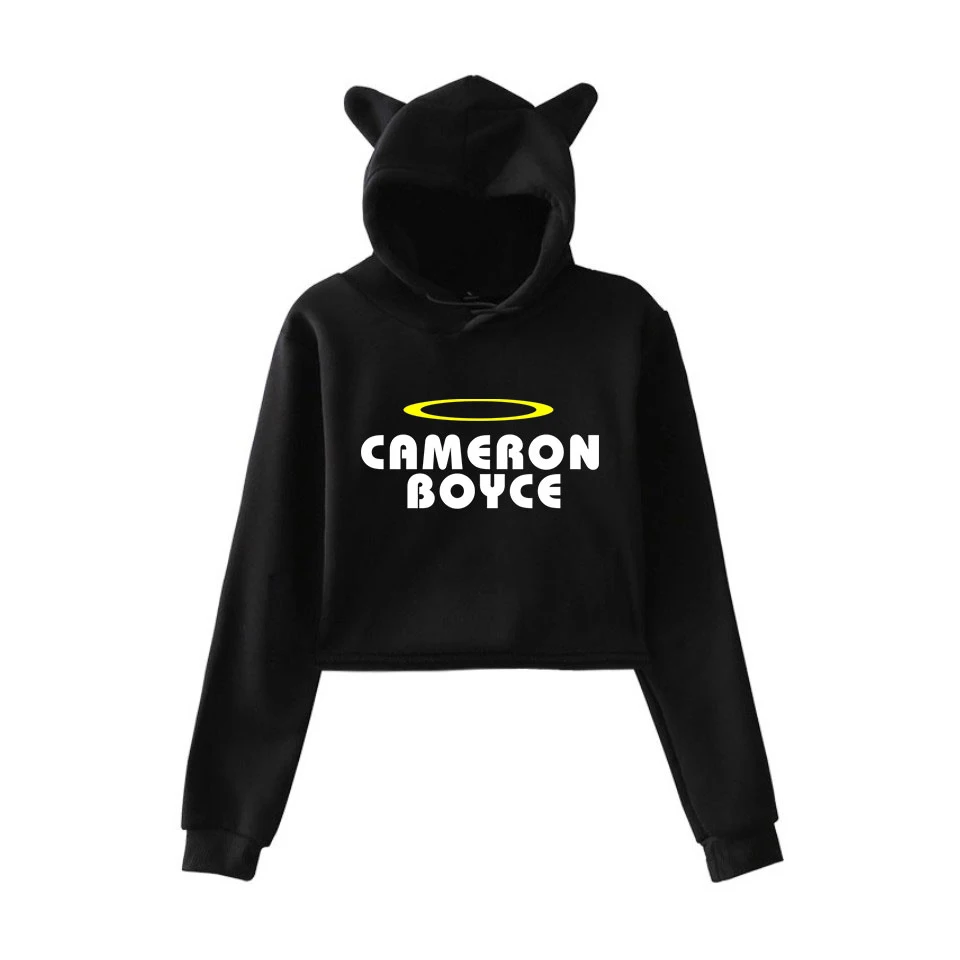 Женская толстовка с кошачьими ушками Cameron Повседневная Уличная одежда Harajuku Kpop
