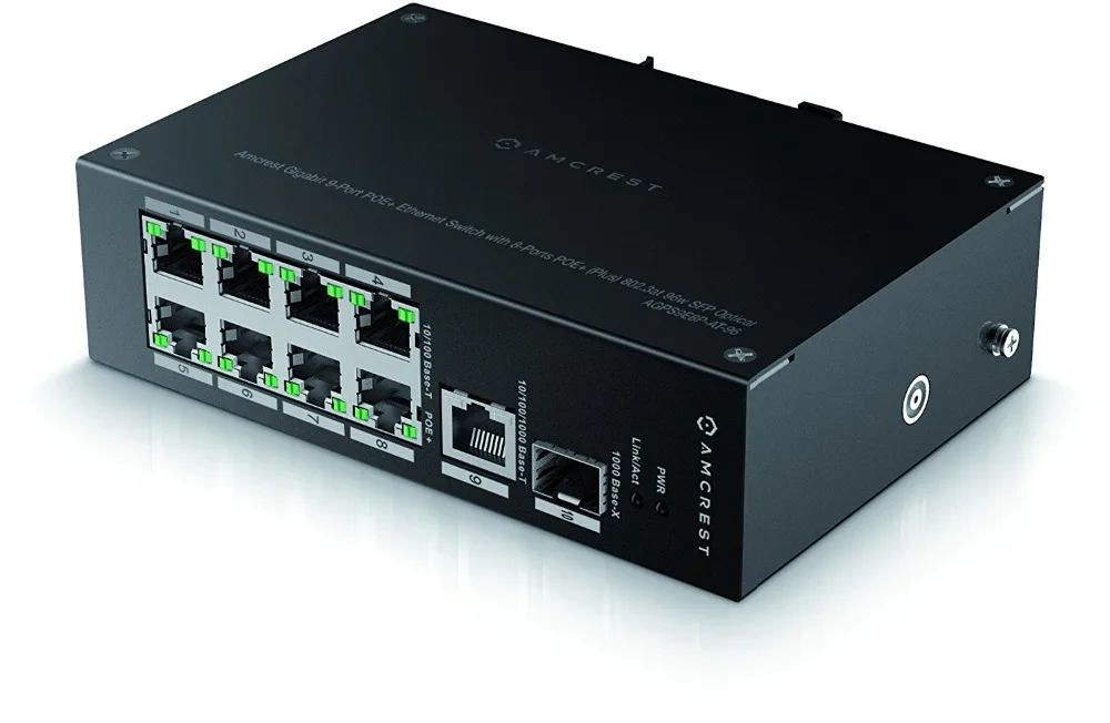 JYTTEK Gigabit Uplink 9 портовый коммутатор POE + Ethernet с металлическим корпусом 8 (Plus) 802.3at 96w SFP