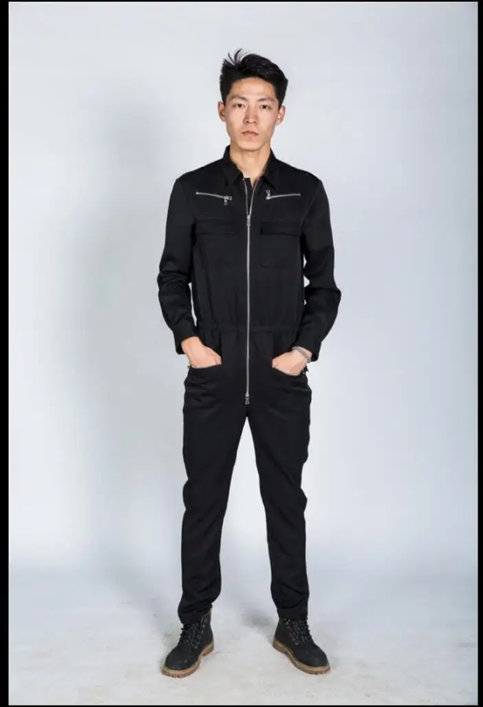 Hot ! Spring And Autumn New Casual Pants Tide Men's Jumpsuit Slim Pants Overalls Fashion Hairstylist Jumpsuit Rompers Costumes