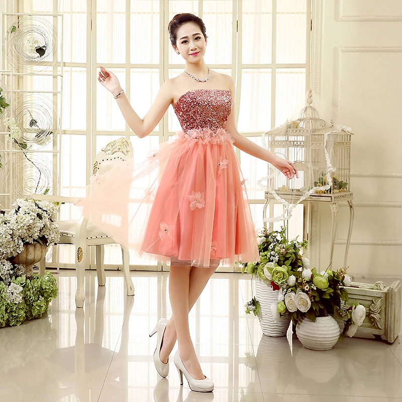 Оригинальный дизайн трапециевидного силуэта без бретелек с блестками