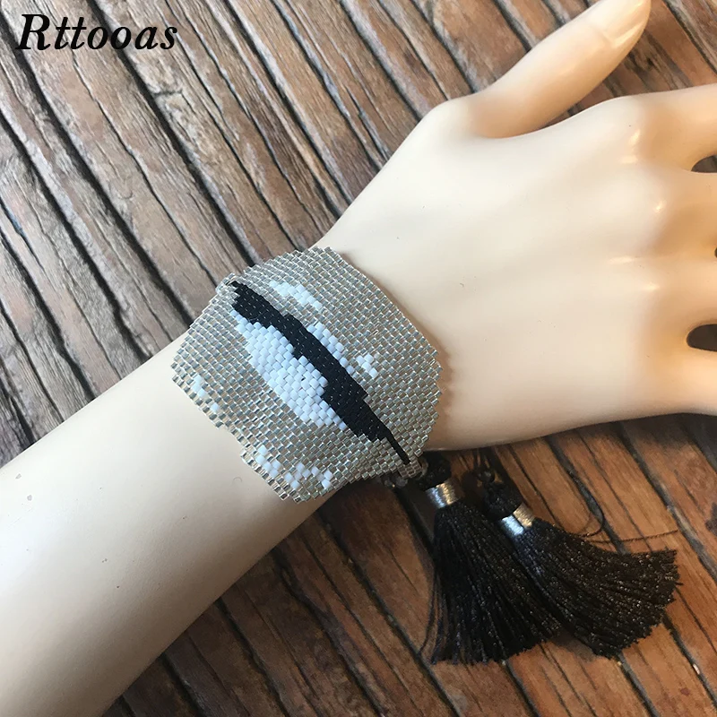 Rttooas сексуальный большой браслет в форме губ ручной работы Плетеный MIYUKI модные