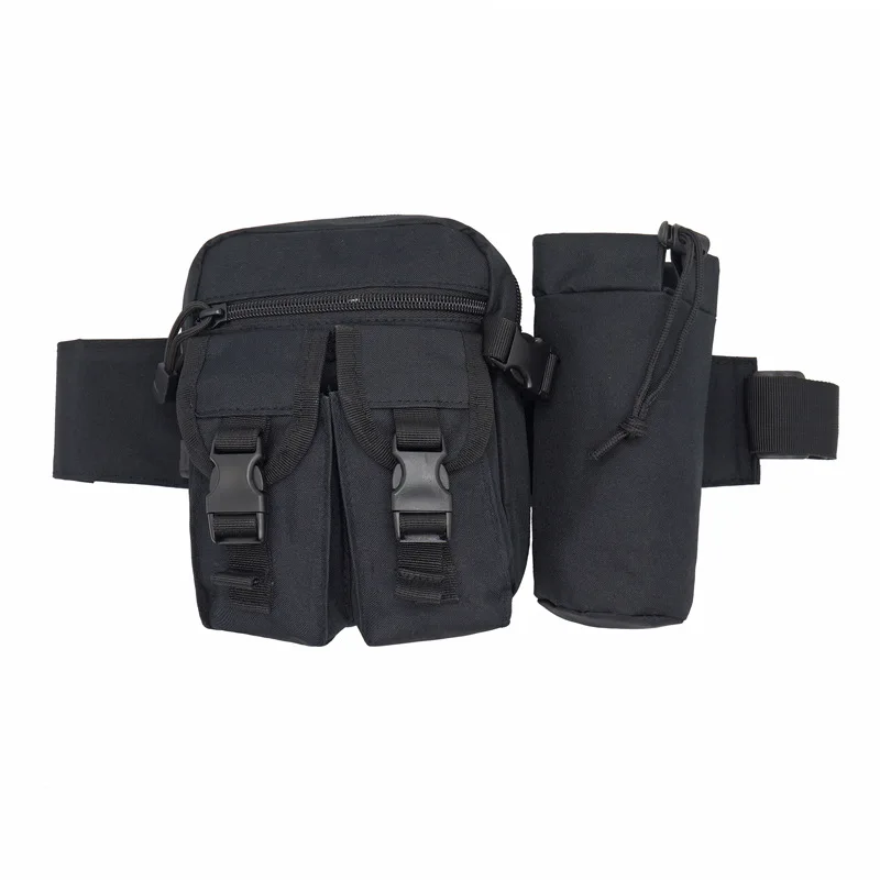 black Открытый водонепроницаемый Оксфорд поясная Сумка Molle Кемпинг походная сумка Чайник Карманный мешок Военная тактическая сумка на плечо - Цвет: black