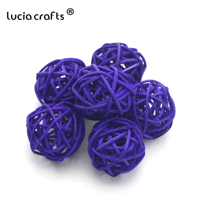 C15 Dark purple 12 шт./лот 3 см Ротанговые плетеные тростниковые шары Патио Сад Свадьба День рождения Рождество орнамент DIY украшения M0803 - Цвет: C15 Dark purple