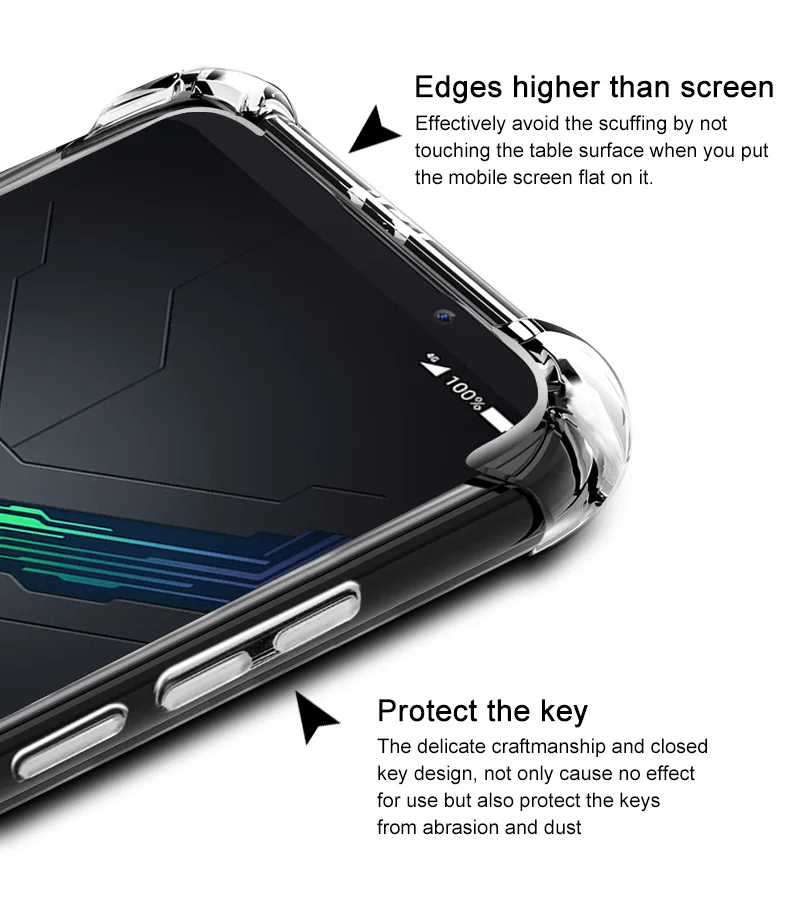 Для Xiaomi Black Shark 2 Чехол IMAK облегающий чехол с защитой от падения защита, подушка безопасности чехол из мягкого ТПУ Для Xiaomi Black Shark 2 6,39''