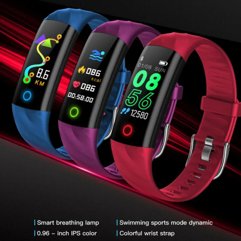 

Smart Wristband Waterproof Heart Rate Blood Pressure Monitor USB Port Support 11 Languages For iOS Android