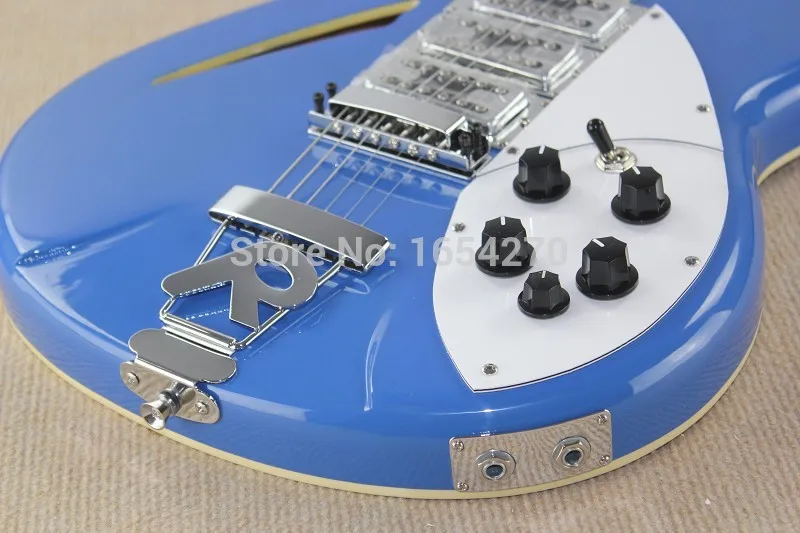 Бесплатная доставка Новый rickedbacker половина полая электрическая гитара рокер