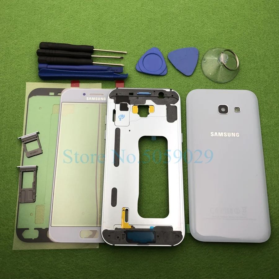 Чехол для Samsung Galaxy A5 2017 A520 A520F полный корпус Безель средняя рамка задняя крышка +