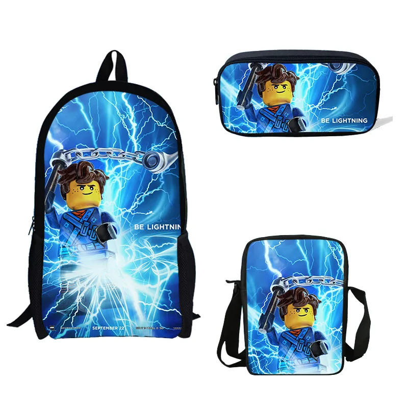 BULEFLYER 3 шт./компл. школьные сумки мультфильм Ninjago печать школьная книжная сумка