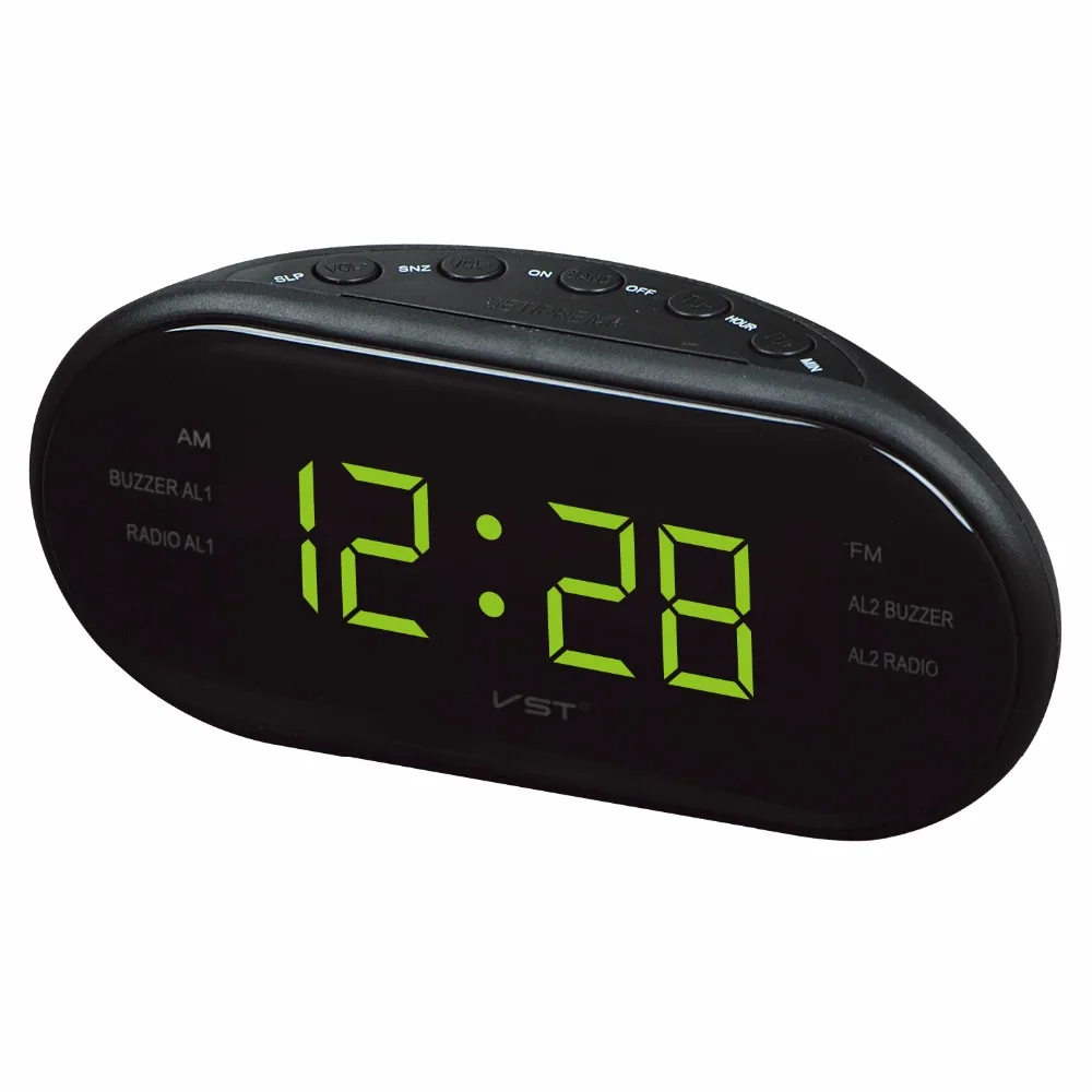 AM FM Radio Alarm Clock Digital LED Clocks Luminous numbers display screen glowing clock Snooze Electronic Home Table |