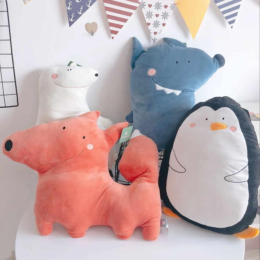 Candice guo! Супермилая плюшевая игрушка милая улыбающаяся лиса крокодил пингвин