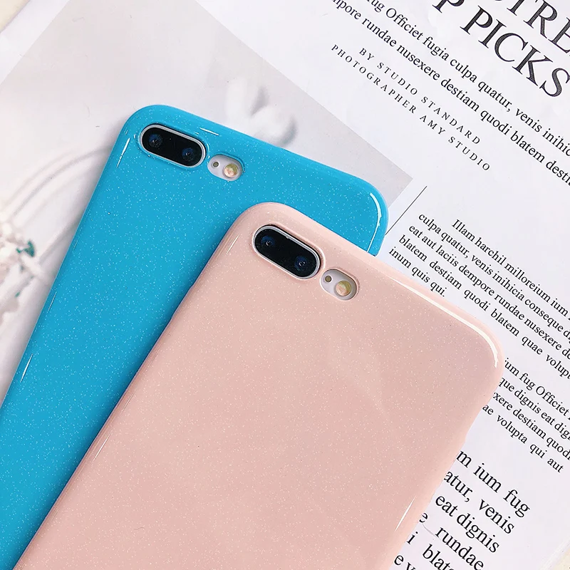 Чехол для iphone x xs max xr блестящий эпоксидный силиконовый чехол 6 6s 7 8 plus простой цвет