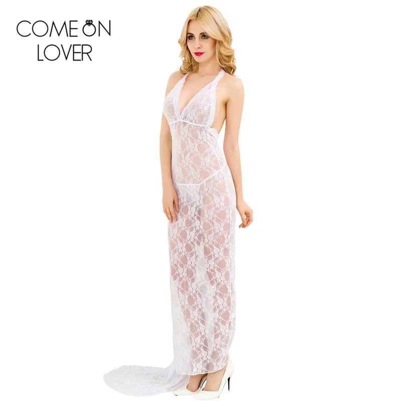 RL80228 Comeonlover модное прозрачное Женское ночное белье белого цвета с v образным