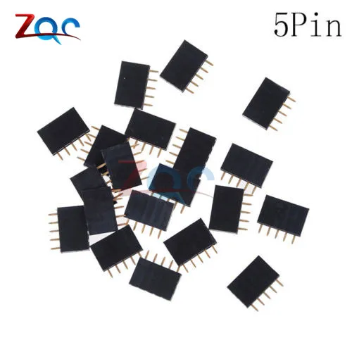 5Pin 10 шт. Однорядный женский 2,54 мм шаг PCB женский контактный разъем прямой одиночный ряд 2/3/4/5/6/8/10/12/14/15/16/20/40Pin - Цвет: 5Pin