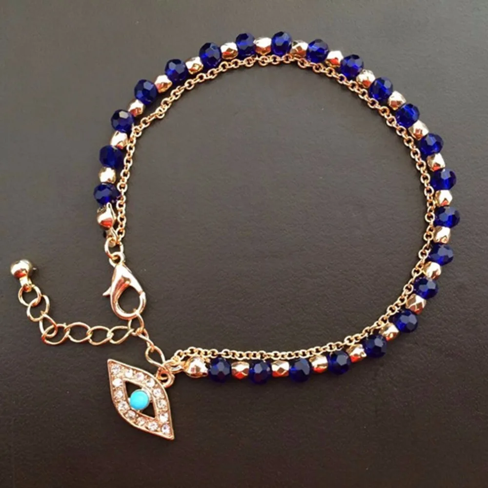 Многослойные Бусины турецкие Браслеты Lucky Kabbalah Fatima Hamsa ручные красные синие