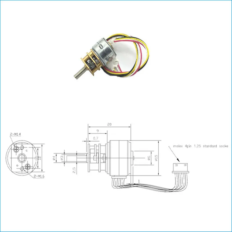 DC5 12V 2 фазный шаговый двигатель с редуктором 300 об/мин редуктор маленьким шаговым