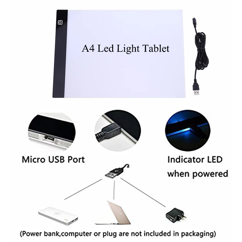 Оригинальные цифровые планшеты Aveiro A4 LED Графический художник тонкая