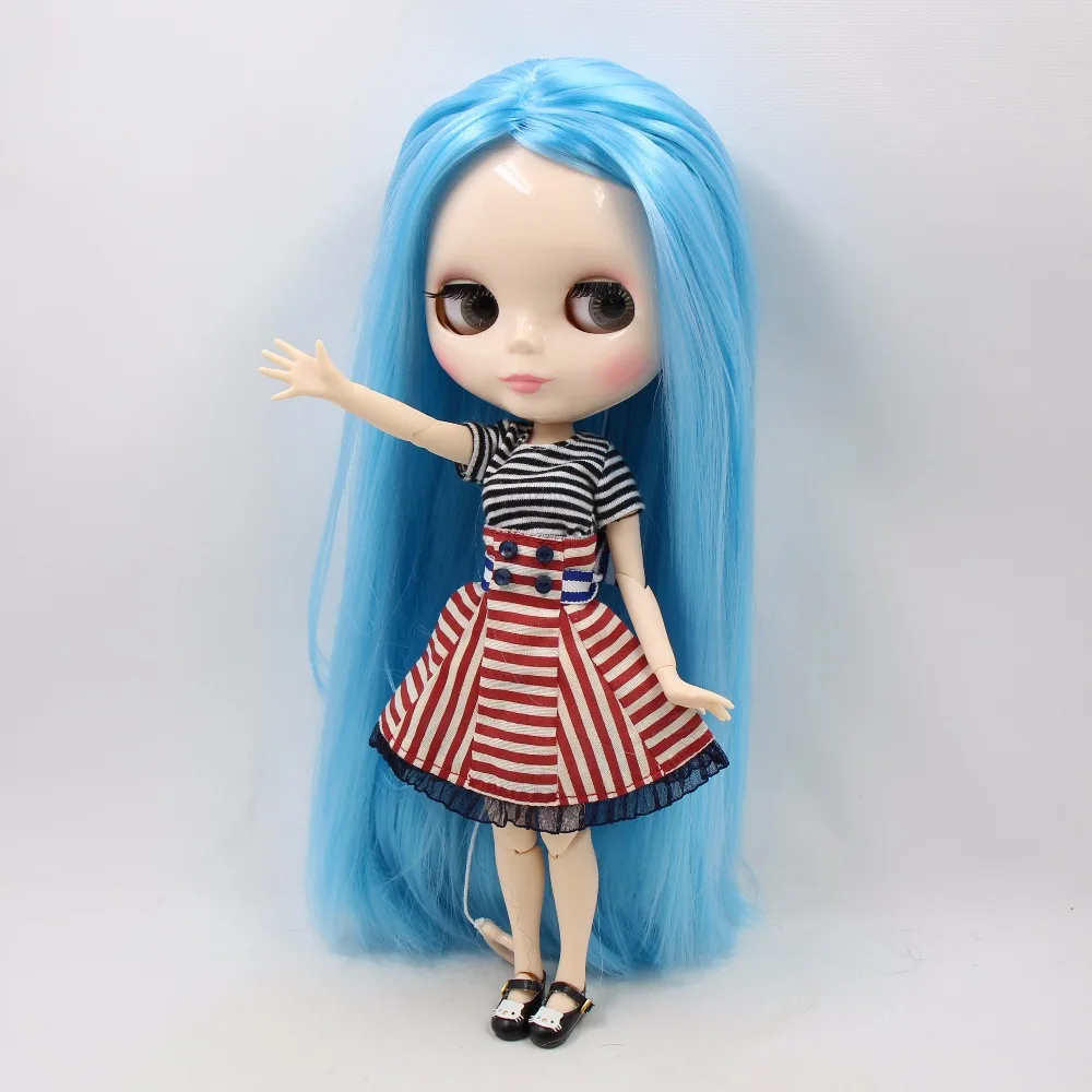ICY DBS Blyth кукла 1/6 BJD шарнирная прямые синие волосы сустав тела белая кожа 30 см