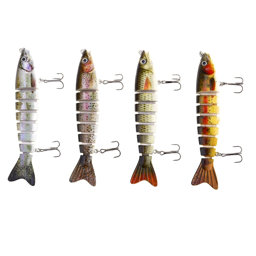 8 сочлененных секций приманки Swimbait Жесткий Рыбалка живца снасти крюк|Наживки для
