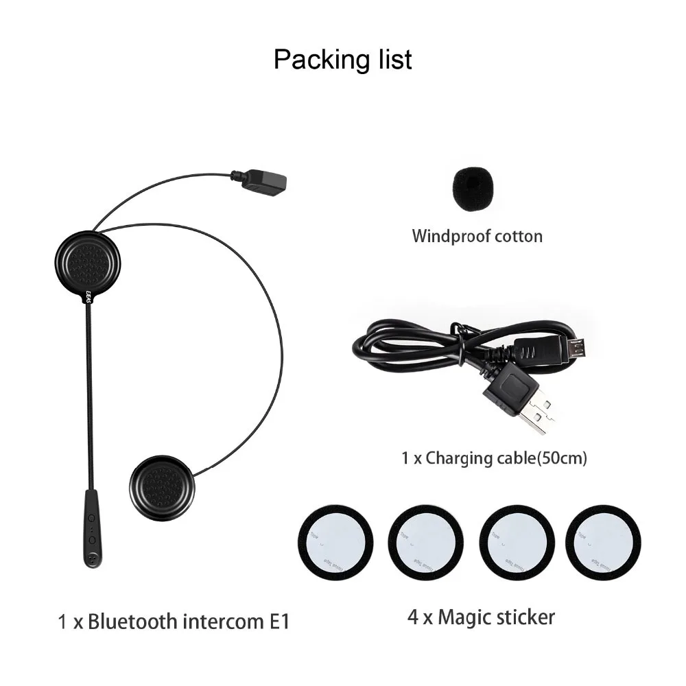Шлем Bluetooth гарнитура Interfone 15 м CSR чип 270 мАч 12 часов разговора микрофон динамик MP3