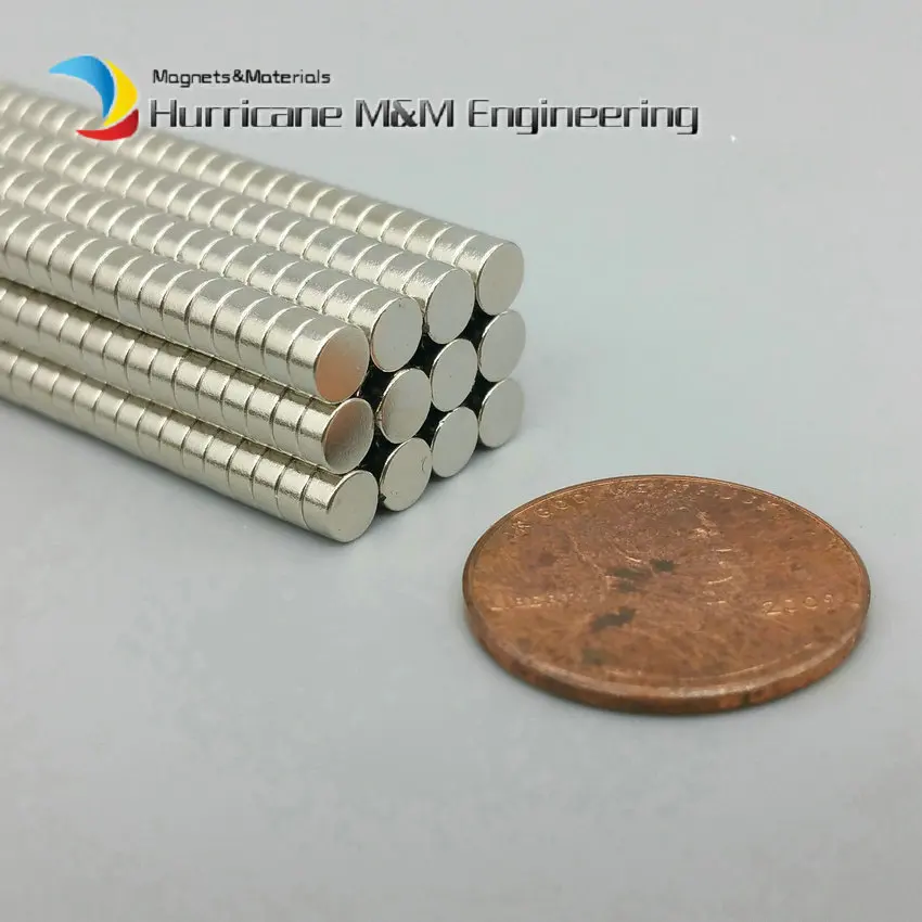 

NdFeB Disc Magnet Diameter 4x2 mm Jewelry Magnet Neodymium Permanent Magnets NiCuNi Plated Axially Magnetized 200-5000pcs