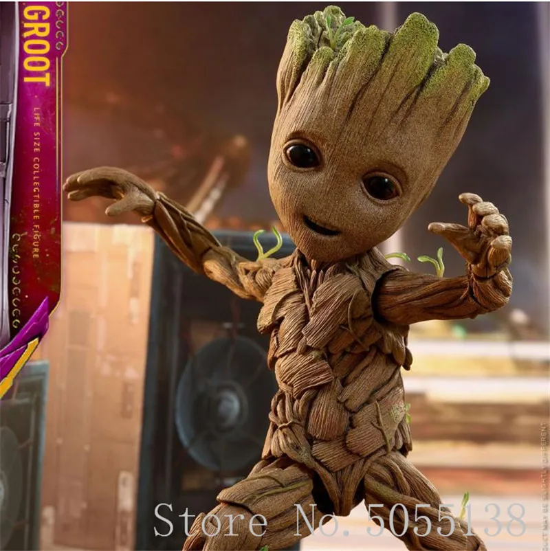 Горячие игрушки Marvel Groot Guardians of The Galaxy Мстители 1:1 милый ребенок дерево человек BJD Суставы подвижные фигурки игрушки 26 см