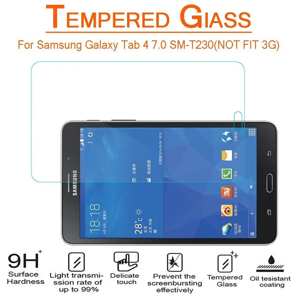 Защитная пленка из закаленного стекла 9H 2.5D для Samsung Galaxy Tab 4 T230 T231 T235 7 0 | Компьютеры