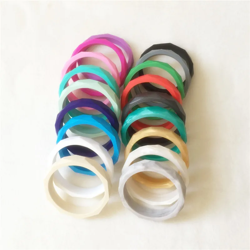 

Chenkai 10PCS BPA Free DIY Silicone Bangle Teether Baby Shower Chewing Pendant Nursing Sensory Pacifier Dummy Bracelet Toy Gfit