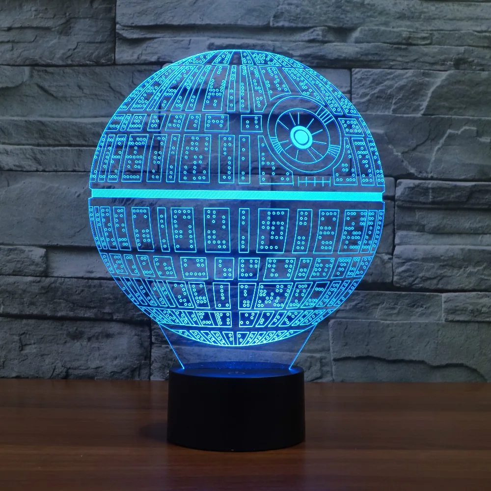 Star Wars Death 3D светодиодный ночник сенсорный выключатель настольная лампа USB 7 цветов