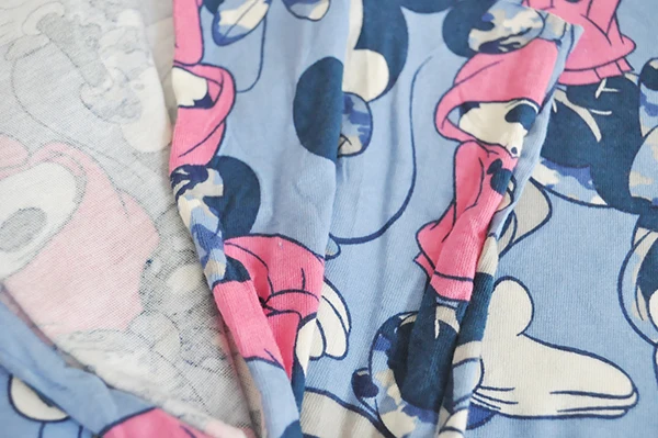 Милый мультфильм Прохладный Минни Маус Фиолетовый эластичность трикотажная