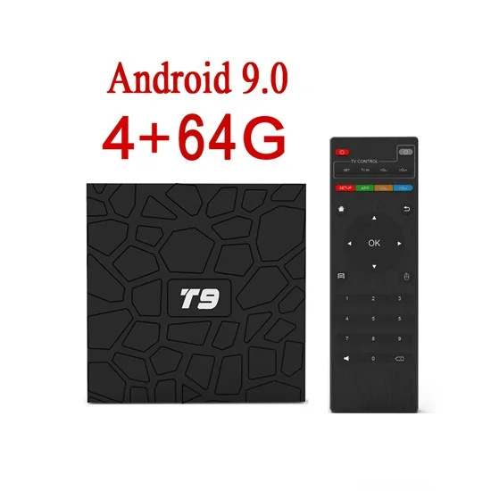 4G 64G Android 9,0 T9 Smart tv BOX 4 ГБ 32 ГБ/64 Гб RK3328 четырехъядерный 1080P 4K wifi 2,4G BT 4,0 Netflix медиаплеер телеприставка USB 3,0 - Цвет: 4G 64G