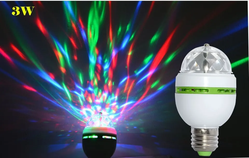Полноцветная светодиодная лампа RGB E27 3 Вт 85-265 в 110 В 220 светодиодное сценическое