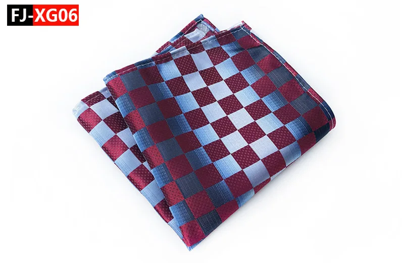 20 цветов Мужской Hanky проверяет, плед полосатый шелковые костюмы Свадебный квадратный Карманный вечерние носовой платок Одежда Аксессуары Шарф