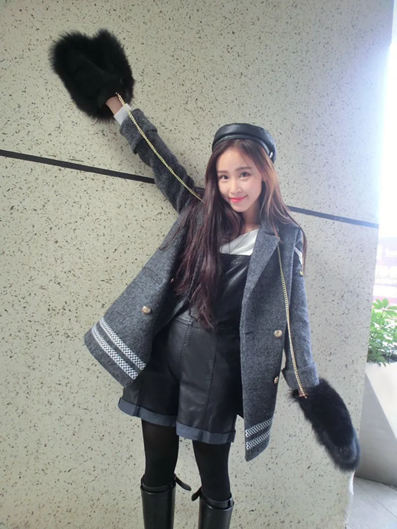 

Fur gloves fox fur gloves leather gloves female winter warm gloves