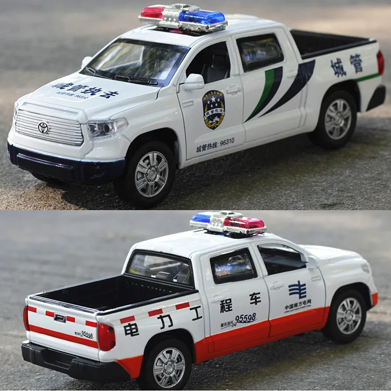 Новый 1:32 Toyota Пикап полицейский сплав модель автомобиля патруль вагон автомобиль