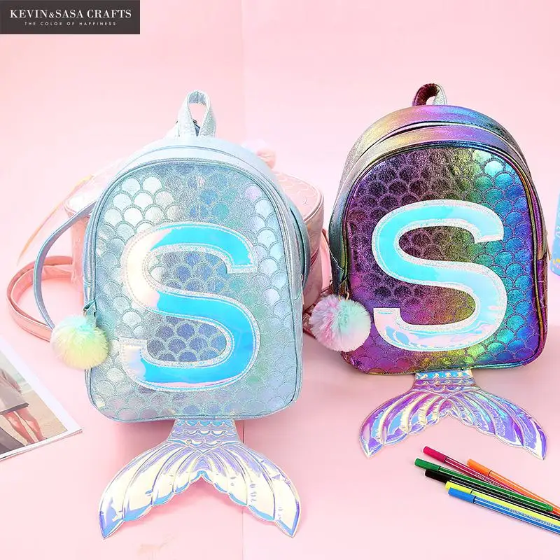 Новинка детская школьная сумка с рыбками лазерные школьные принадлежности