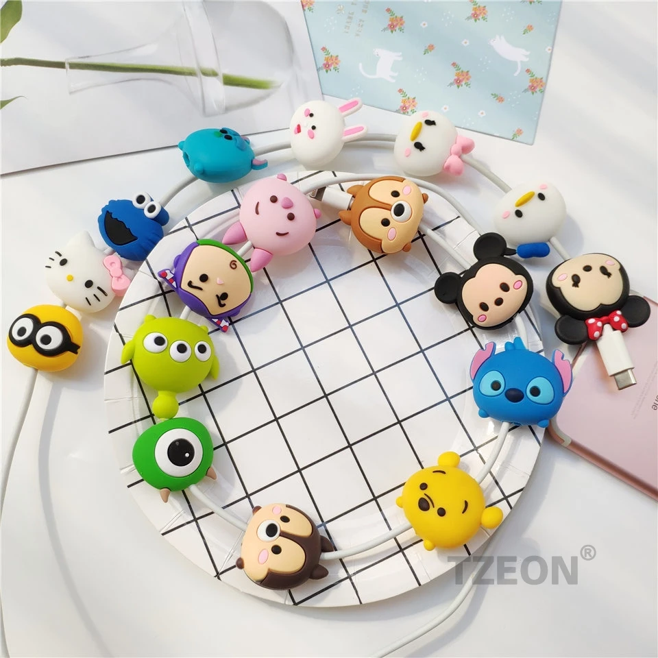 TSUM фигурный кабель протектор для IPhone Lightning type C Micro USB линия данных силиконовая бобина для samsung Xiaomi Huawei, OPPO