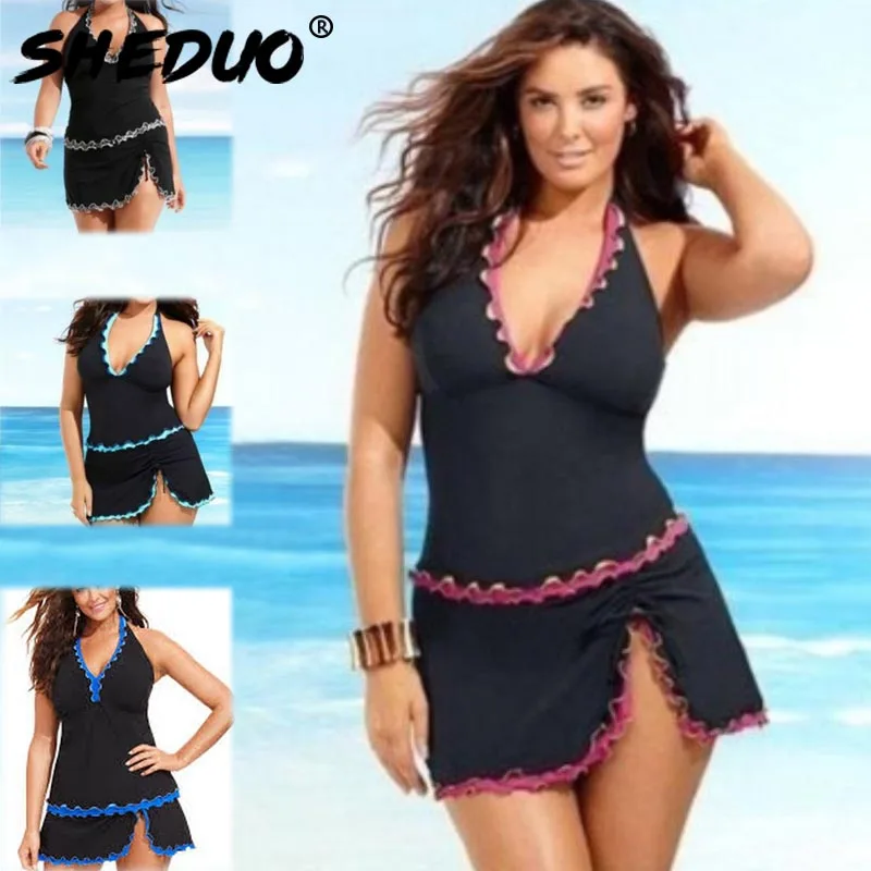 Maillot De Bain Femme Sexy Women Swimwear Plus Size Bikinis Set Halter Swimsuit Dress Biquini Beach Push Up Bathing Suit | Спорт и