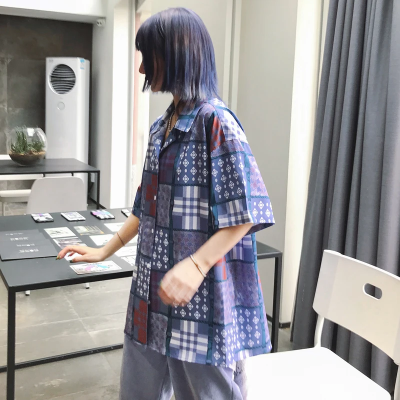 Women's Shirts Ulzzang Japanese Kawaii Ladies Vintage Casual Printed Loose Shirt Female Korean Harajuku Cute Clothes For Women |