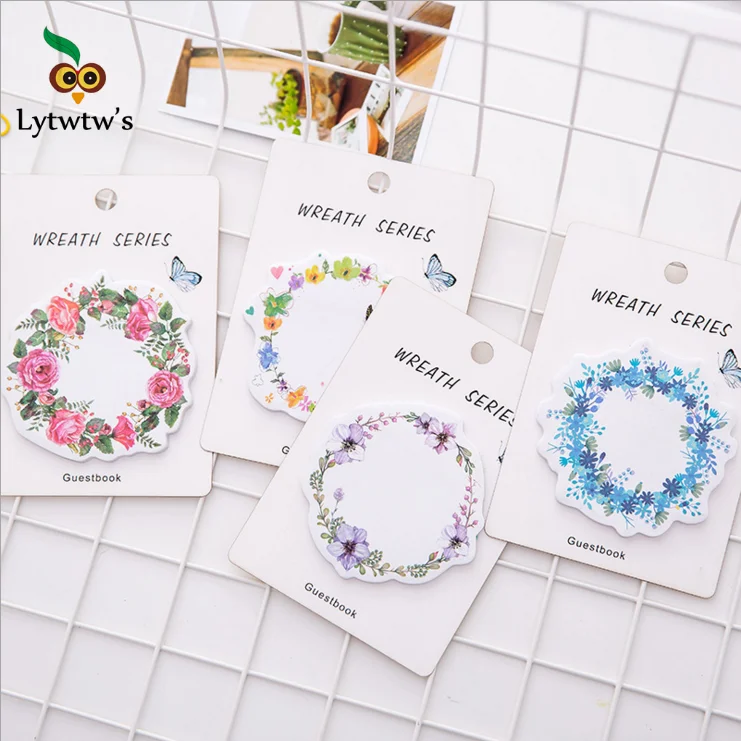 1 шт. Lytwtw корейский Kawaii цветок Венок Липкие заметки креативный блокнот DIY блокнот для заметок офисные принадлежности школьные канцелярские принадлежности