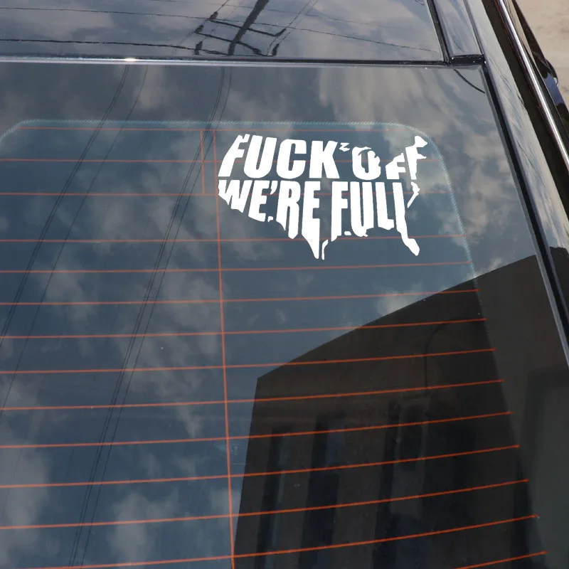 

YJZT 14CM*8.4CM Creative OFF WE BE FULL Vinyl Car Sticker Decals Black/Silver Graphical Accessories C11-0604