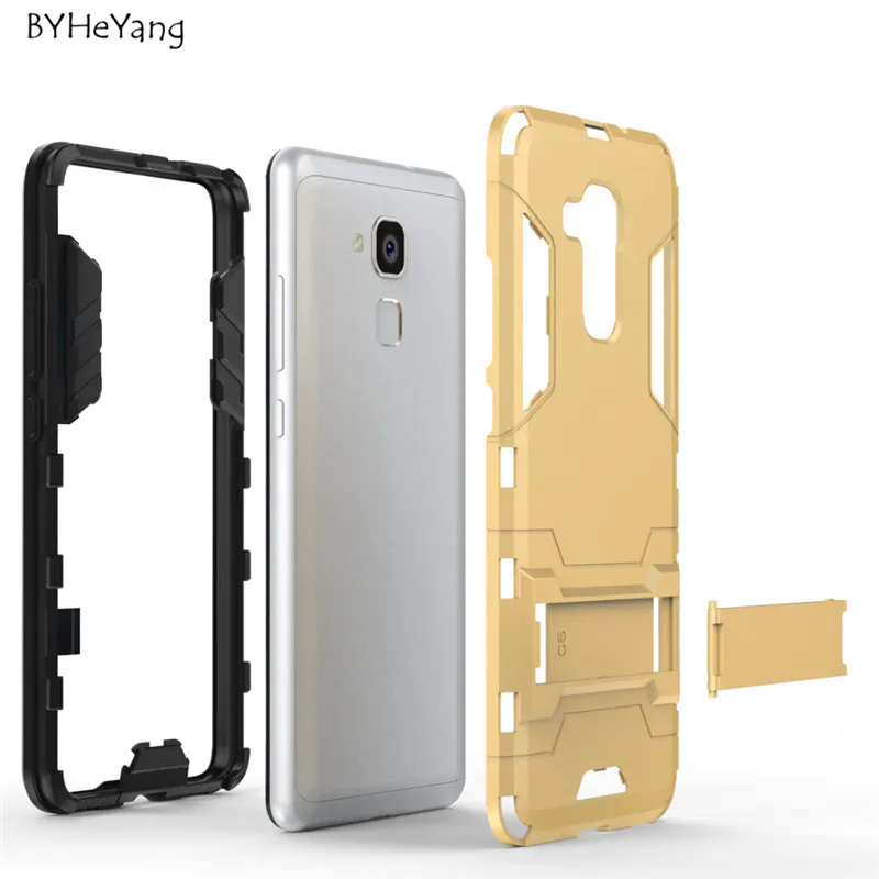 Защитный чехол из ТПУ и ПК для Huawei GT3/Honor 5C с подставкой держателем задняя крышка