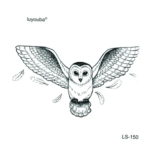 Водостойкие временные татуировки с изображением красивой совы, мужские татуировки с животными, временные татуировки для женщин, наклейки на тату, искусственная татуировка