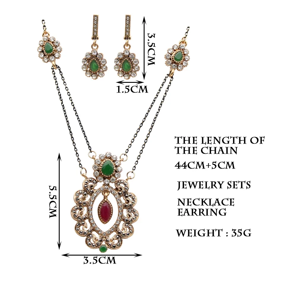 Специальный дизайн марокканский цветок лилии ювелирные наборы Зеленые капли