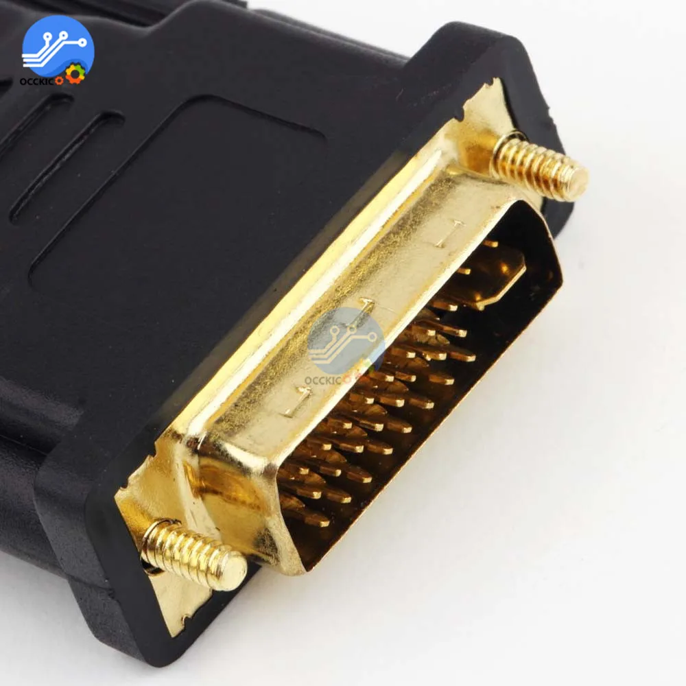 Переходник с DVI штекер на HDMI совместимый адаптер конвертер 24 Pin + 1 позолоченный 1080P
