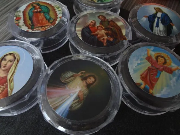 Прозрачная пластиковая коробка 12 шт. с розариком иконой 6*2 см|rosary boxes|box boxbox transparent |
