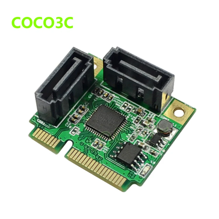 Mini PCI e 2 порта SATA III карта 6 Гбит/с двойной 3 0 mini PCIe адаптер + полуразмер к
